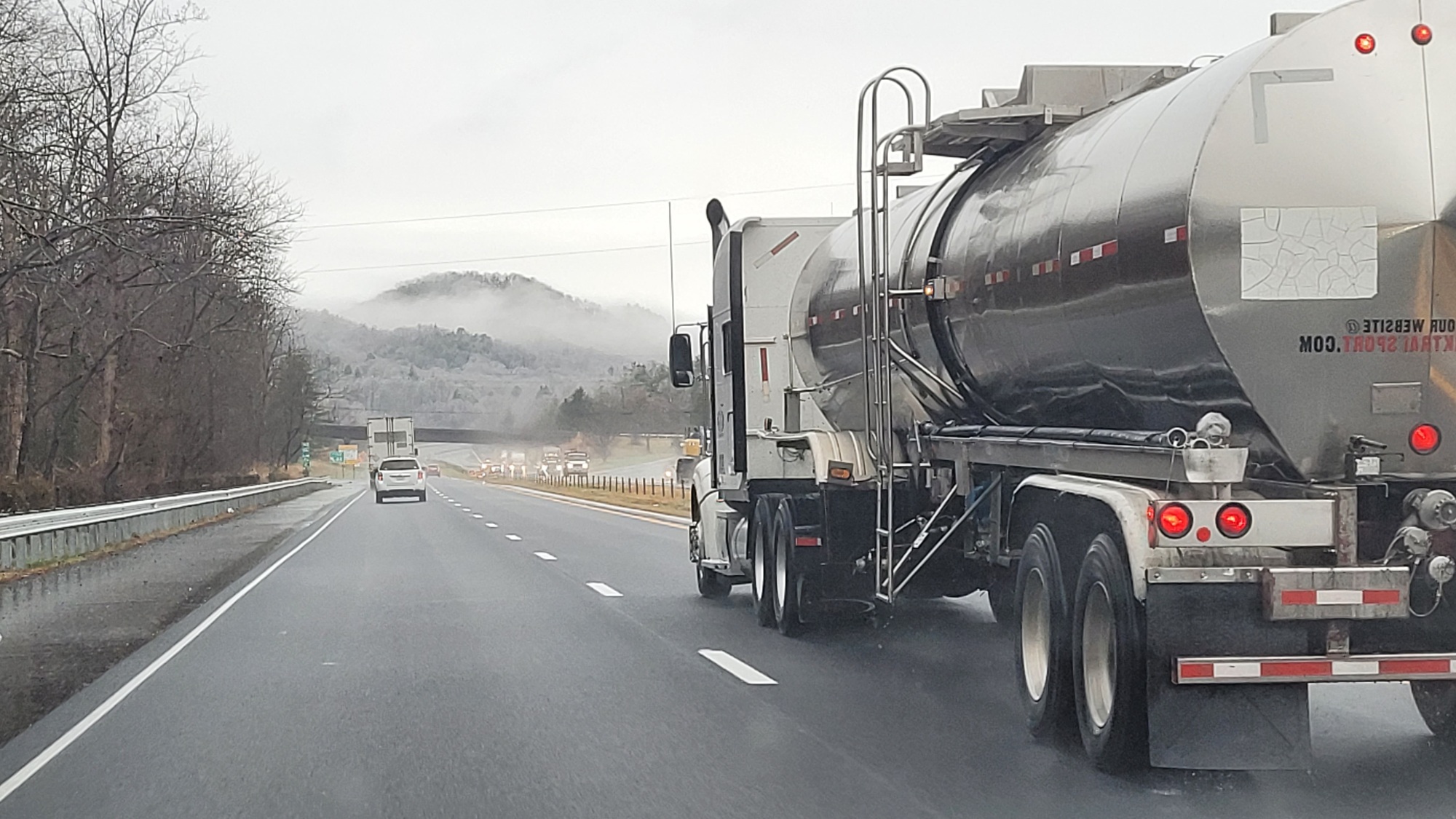 Please don't slip off the cold and wet mountain roads of Georgia in wintertime.